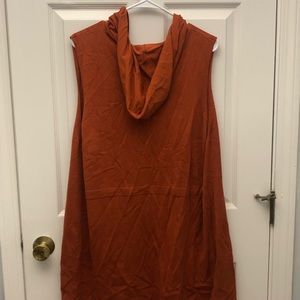 Burnt orange hooded vest- sleeveless